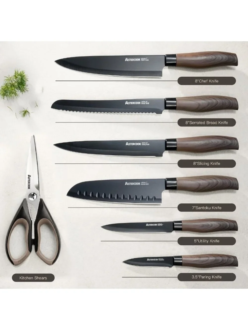 13-Piece Kitchen Knife Set - Non-Stick, Ergonomic, Dishwasher Safe, Gift-Ready!